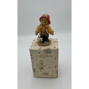 Vintage Enesco Cherished Teddies Kurtis D Claw Fireman Figurine CT961 1996 NIB